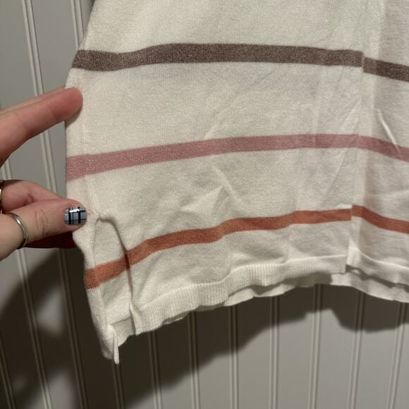 Bohme Pastel Striped Sweater V Neck Size Small - Picture 3 of 6
